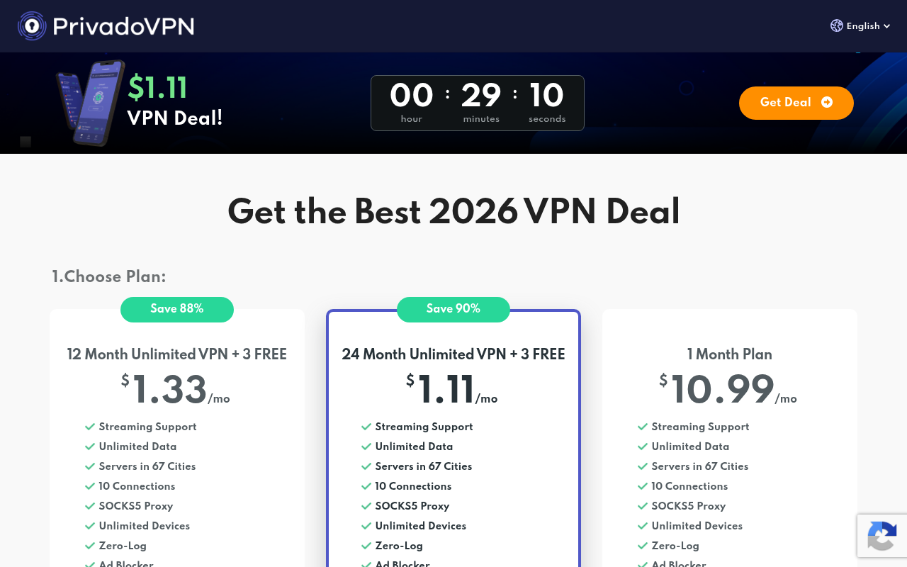 PrivadoVPN Free – the best free VPN